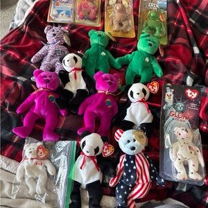 Ty Britannia and Glory Beanie Bears - Brown and White